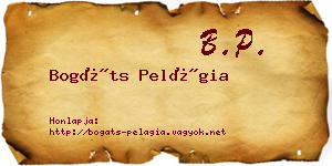 Bogáts Pelágia névjegykártya
